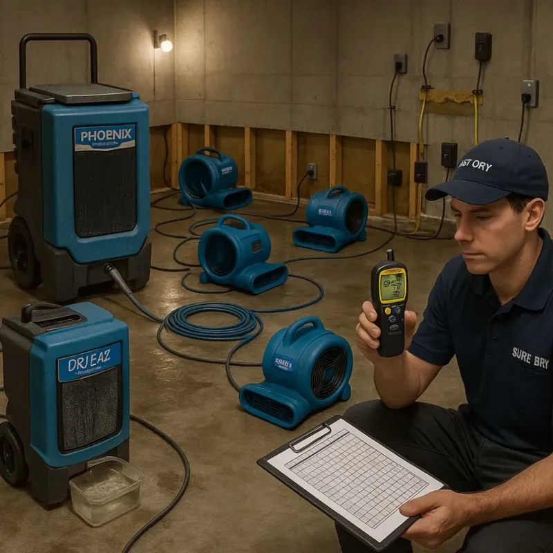 Structural Drying and Dehumidification process in Loma Linda, CA